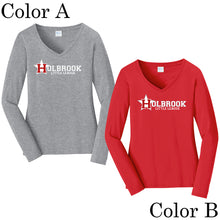 Holbrook Little League Ladies Long Sleeve V-Neck Shirt