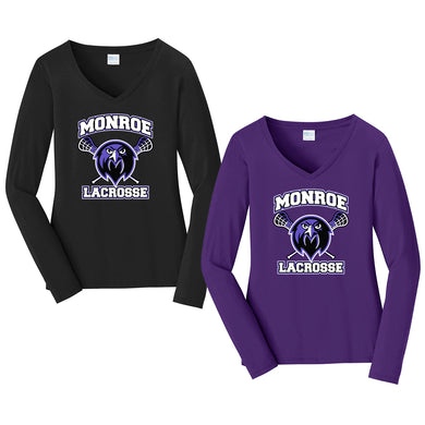Monroe Lacrosse Ladies Long Sleeve V-Neck Shirt