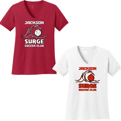 Jackson Surge Soccer Club Ladies Short Sleeve V-Neck Shirt