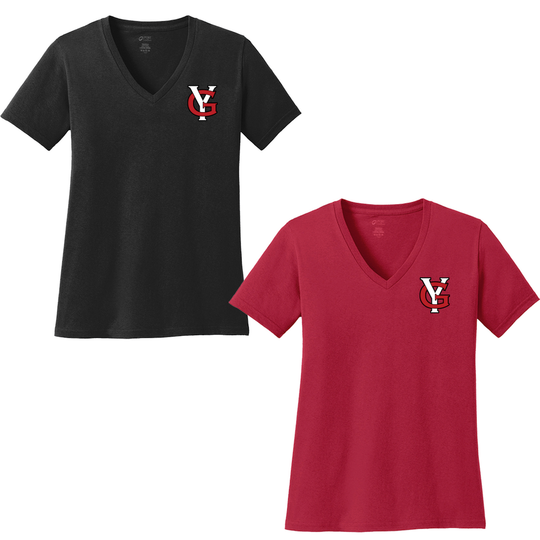 Young Guns Ladies Short Sleeve V-Neck Shirt with Embroidered Logo