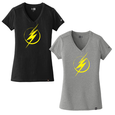 Old Bridge Lightning Logo Ladies Short Sleeve V-Neck Shirt