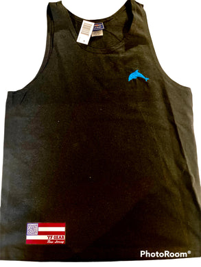 Dolphin Embroidery Cotton Unisex Tank Top