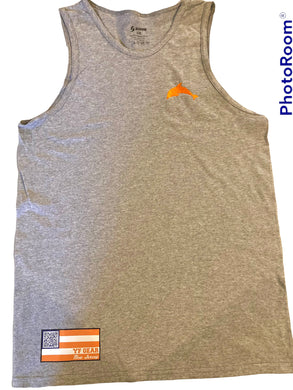 Orange Dolphin Embroidery Cotton Unisex Tank Top