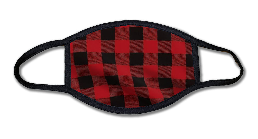 Red Plaid Flannel Face Mask