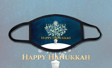 Happy Hanukkah Menorah Face Mask