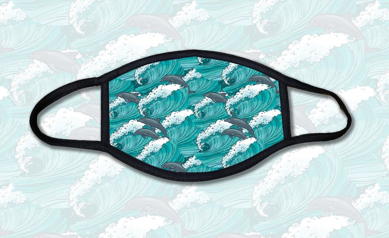 Dolphins Pattern Face Mask