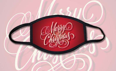 Fancy Red Merry Christmas Face Mask