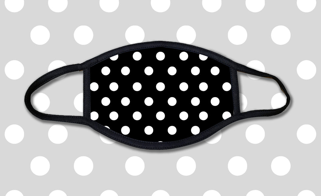 Black Polka Dots Face Mask