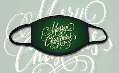 Fancy Green Merry Christmas Face Mask