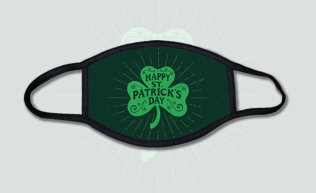 Happy St Patricks Day Shamrock Face Mask