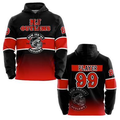 Outlaws Black Red Hockey Jersey