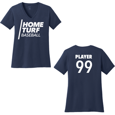 Home Turf Baseball Ladies Short Sleeve V-Neck Shirt