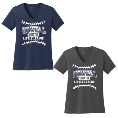 Howell South Little League Ladies Short Sleeve V-Neck Shirt